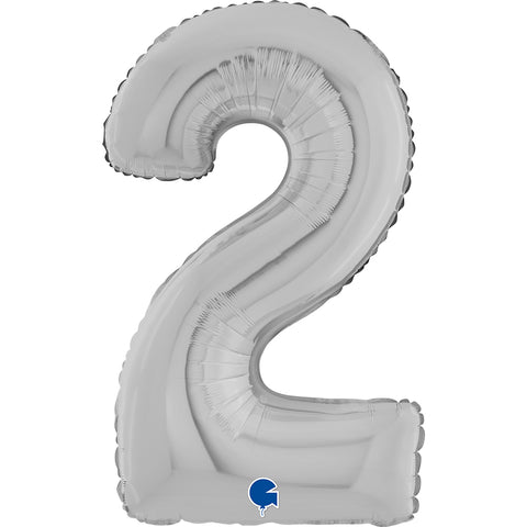 26" Silver Number Balloons