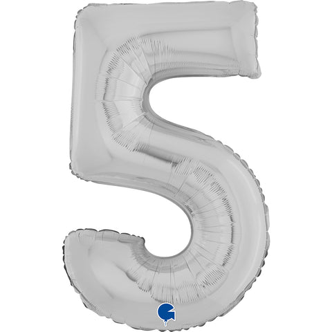 26" Silver Number Balloons