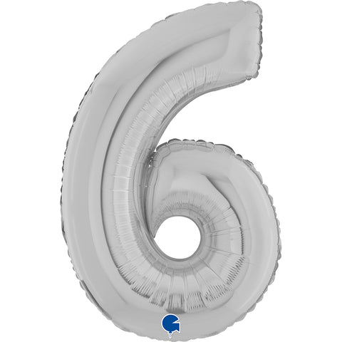 26" Silver Number Balloons