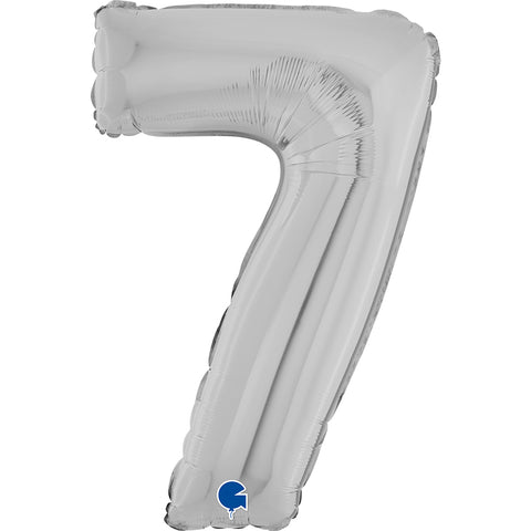 26" Silver Number Balloons