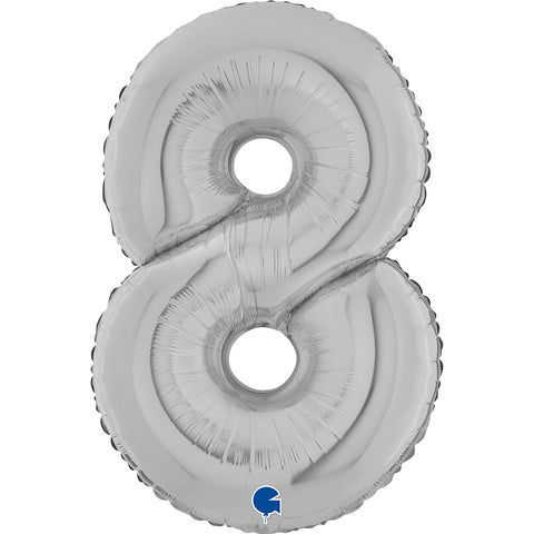 26" Silver Number Balloons