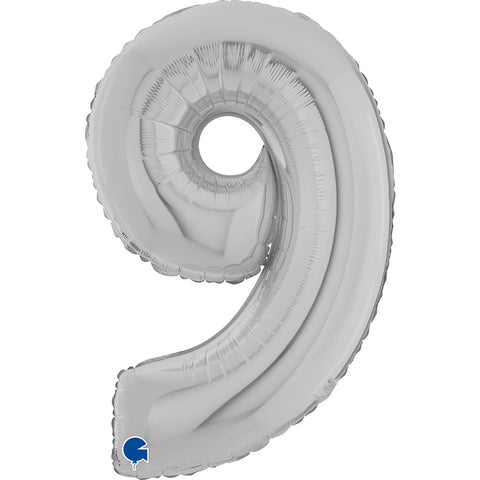 26" Silver Number Balloons
