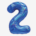 30" Blue Iridescent Number Balloons | Box Balloons | Next-Day Balloon Delivery