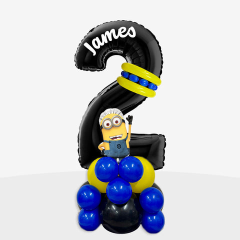 Personalised Minions Number Balloon Stack | Box Balloons | Next-Day Balloon Delivery