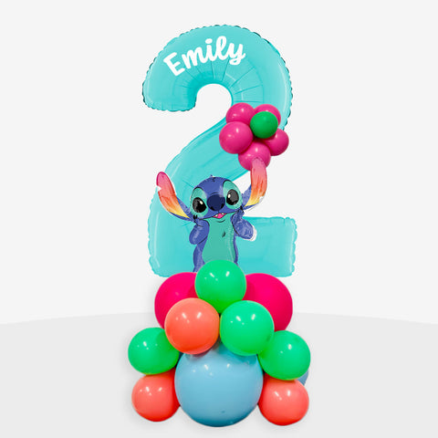 Personalised Lilo & Stitch Number Balloon Stack | Box Balloons | Next-Day Balloon Delivery