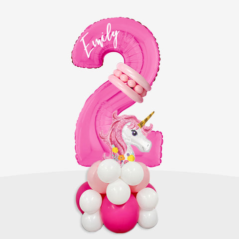 Personalised Unicorn Number Balloon Stack