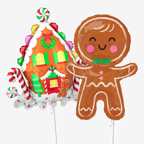 Gingerbread House Christmas Balloons - Box Balloons