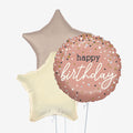 Satin Cream Stars & Number Balloons - Box Balloons