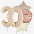 Satin Cream Stars & Number Balloons - Box Balloons