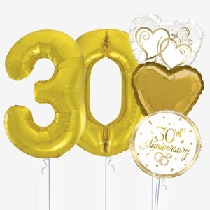 30th Anniversary Number Balloons - Box Balloons