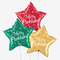 Merry Christmas Star Balloons - Box Balloons