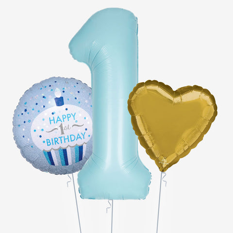 1st Birthday Blue Balloons