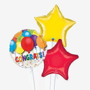Congrats Colourful Star Balloons