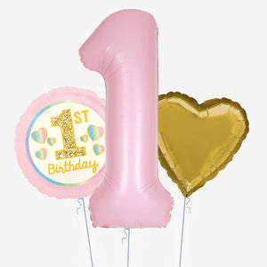1st Birthday Pink Balloons