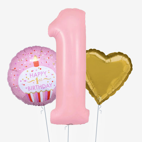 1st Birthday Pink Balloons