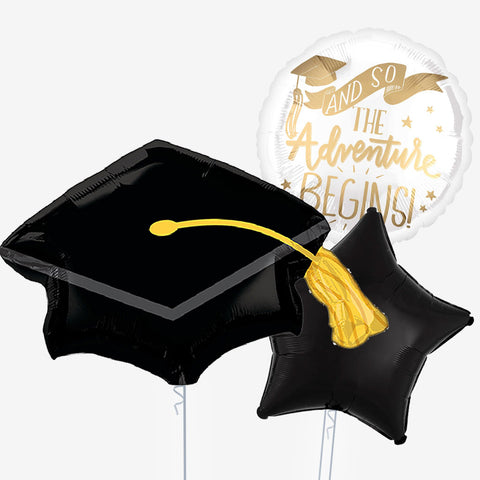 The Adventure Begins Graduation Cap Balloons