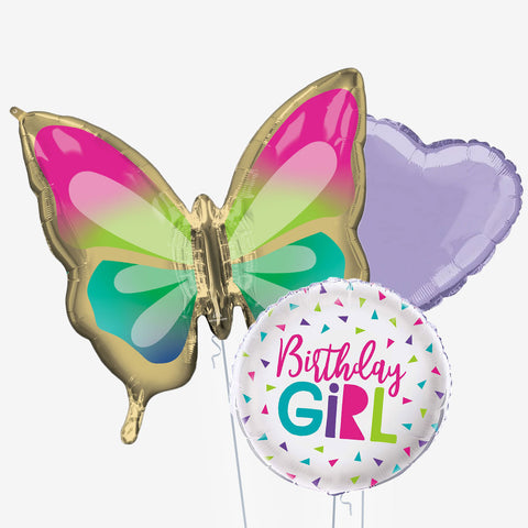 Birthday Girl Butterfly Balloons