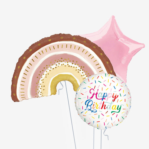 Boho Blush Birthday Balloons