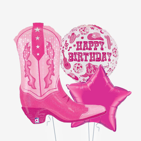 Cowgirl Boot Birthday Balloons