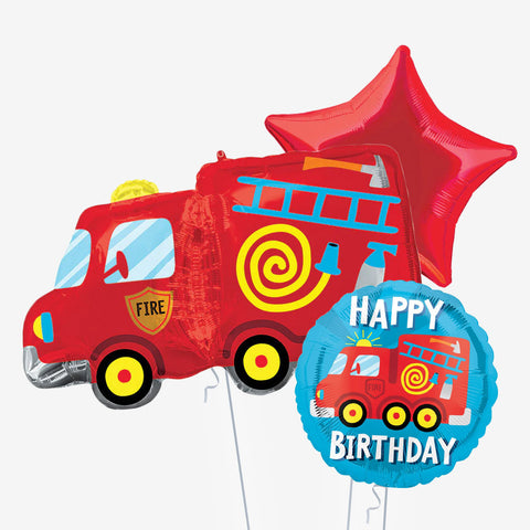 Fire Engine Birthday Balloons | Box Balloons | Next-Day Balloon Delivery