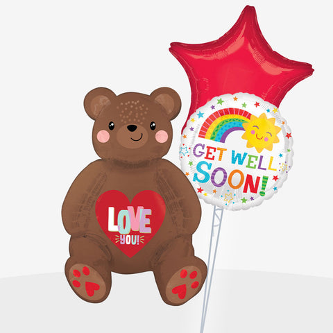 Get Well Soon Bear Balloons