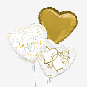 Happy Anniversary Gold Balloons