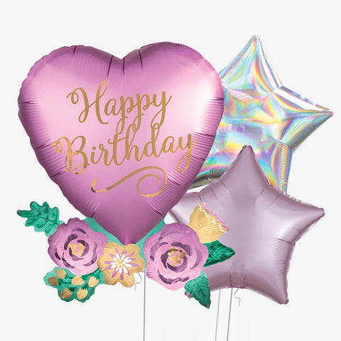 Happy Birthday Purple Heart Balloons