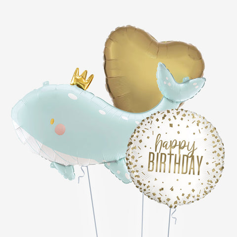 Happy Birthday Whale Balloons