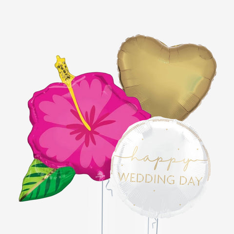 Happy Wedding Day Flower Balloons
