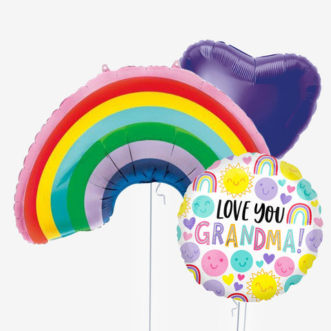 I Love You Grandma Rainbow Balloons