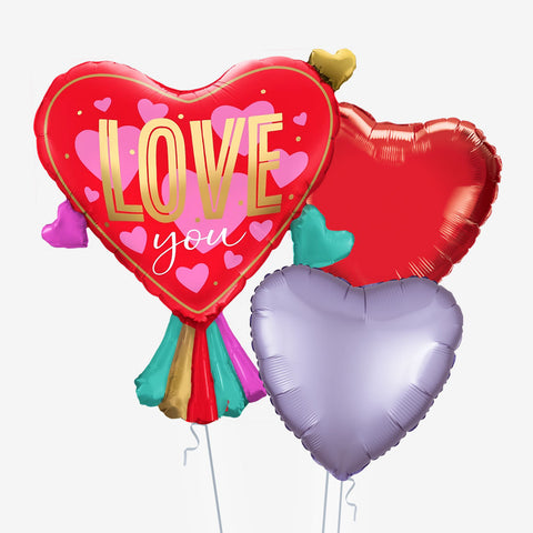 Love You Starburst Heart Balloons