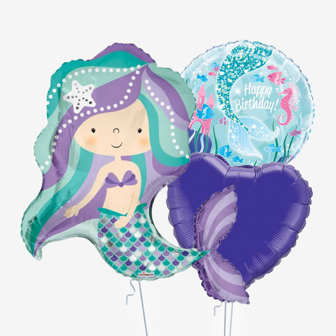 Purple Mermaid Birthday Balloons