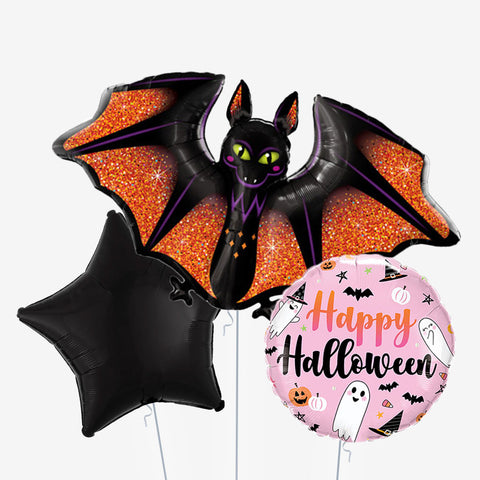 Pink Bat Halloween Balloons