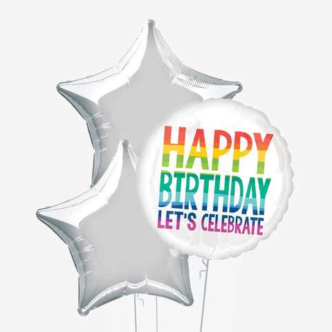 Rainbow Birthday & Number Balloons