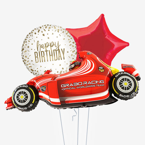 Red Racing Car Birthday Balloons