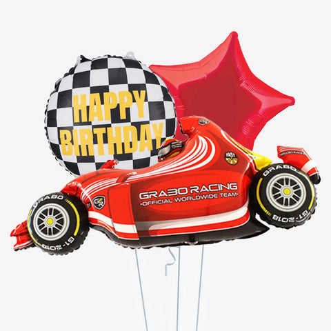 Red Racing Car Birthday Balloons
