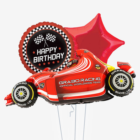 Red Racing Car Birthday Balloons