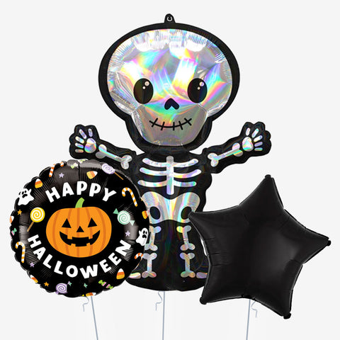 Shiny Skeleton Halloween Balloons