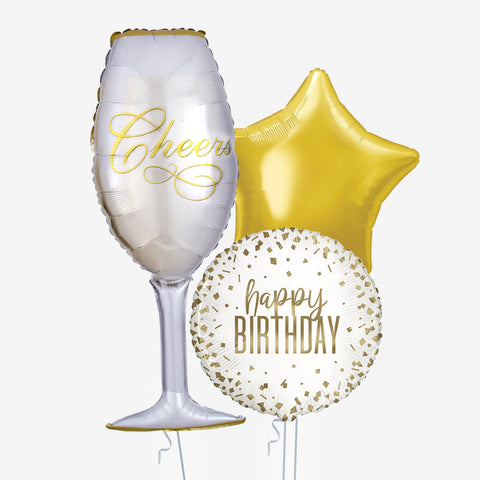 Sparkle Cheers Birthday Balloons | Box Balloons | Next-Day Balloon Delivery