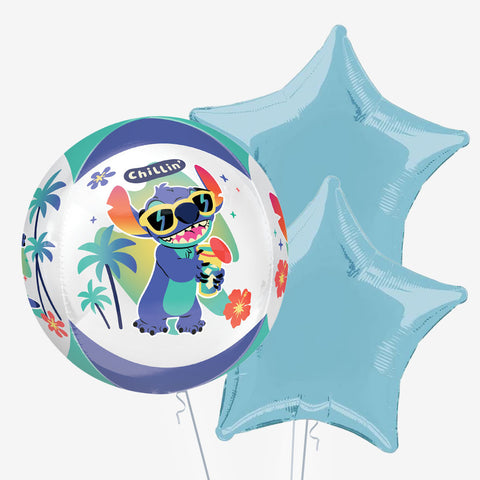 Stitch Orb with Blue Number Balloons