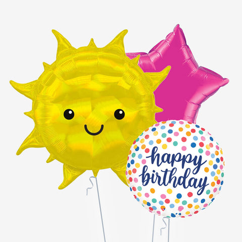 Sunshine Dotted Rainbow Birthday Balloons