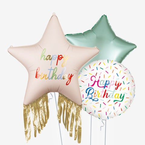 Happy Birthday Tassel Star Balloons | Box Balloons | Next-Day Balloon Delivery