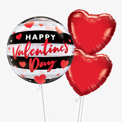 Valentine's Black Stripes Balloons