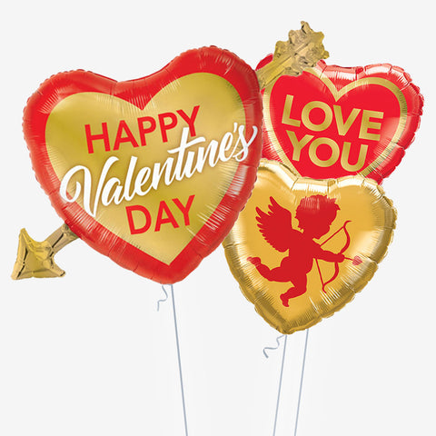 Valentine's Golden Cupid Balloons - Box Balloons