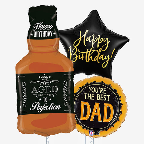 Best Dad Birthday Bottle Balloons - Box Balloons