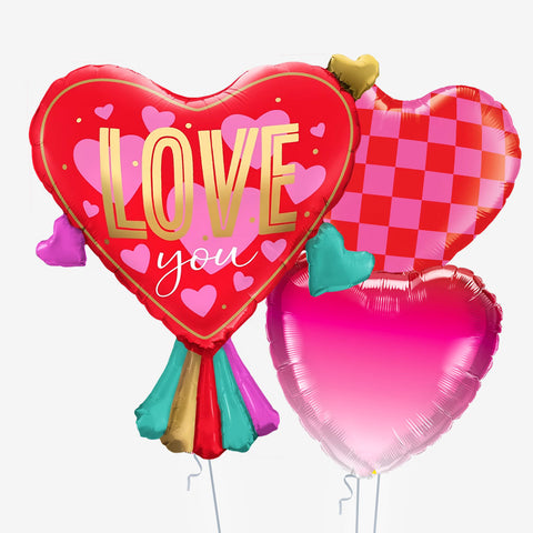 Love You Exploding Heart Balloons