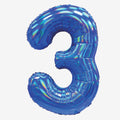 30" Blue Iridescent Number Balloons | Box Balloons | Next-Day Balloon Delivery