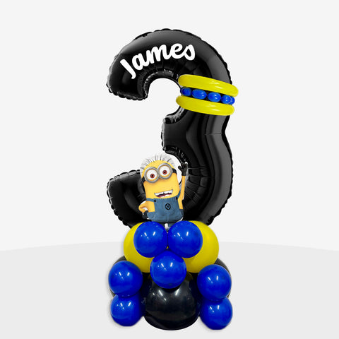 Personalised Minions Number Balloon Stack | Box Balloons | Next-Day Balloon Delivery