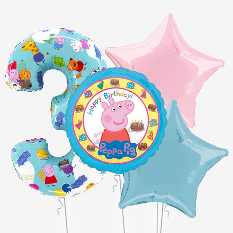 Peppa Pig & Number Balloons | Box Balloons | Next-Day Balloon Delivery
