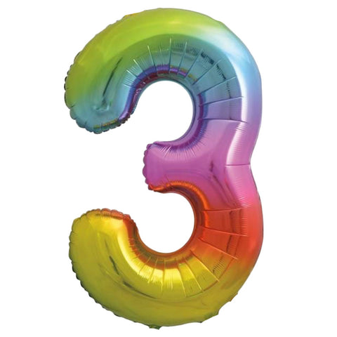34” Rainbow Number Balloons